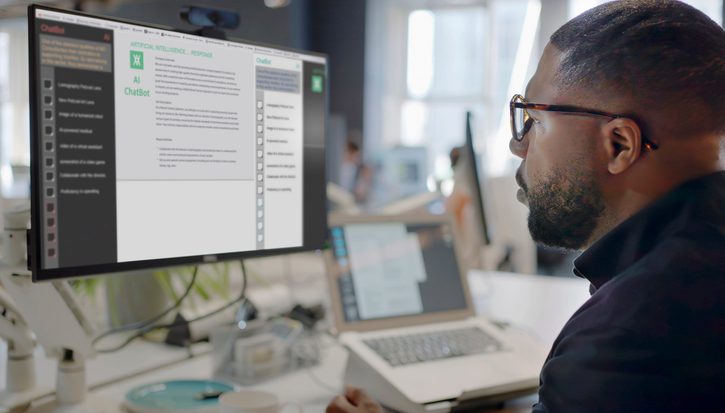 Man using AI chatbot