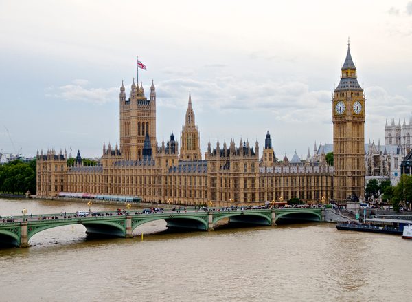 The Houses of Parliament and Big Ben, River Thames and Westminster Bridge