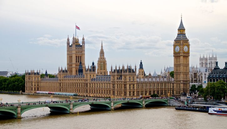 The Houses of Parliament and Big Ben, River Thames and Westminster Bridge