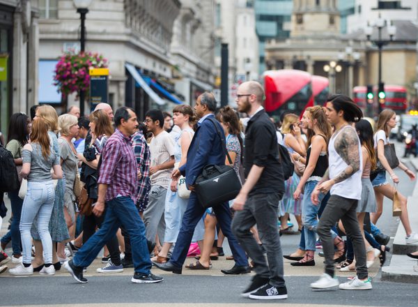 People walking in Oxford street, London