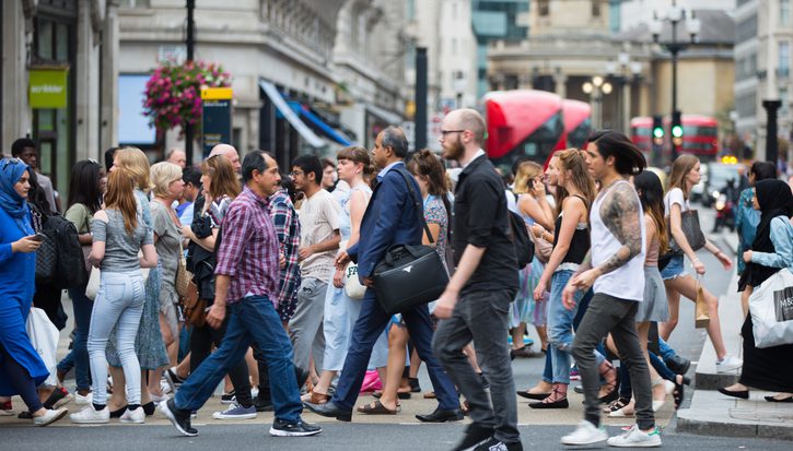 People walking in Oxford street, London