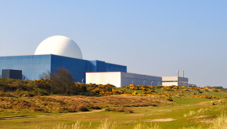 Sizewell B nuclear power station on the Suffolk coast in England.